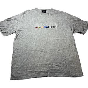 Nautica Men's XL Gray T-Shirt with Flag Design, Made in Peru